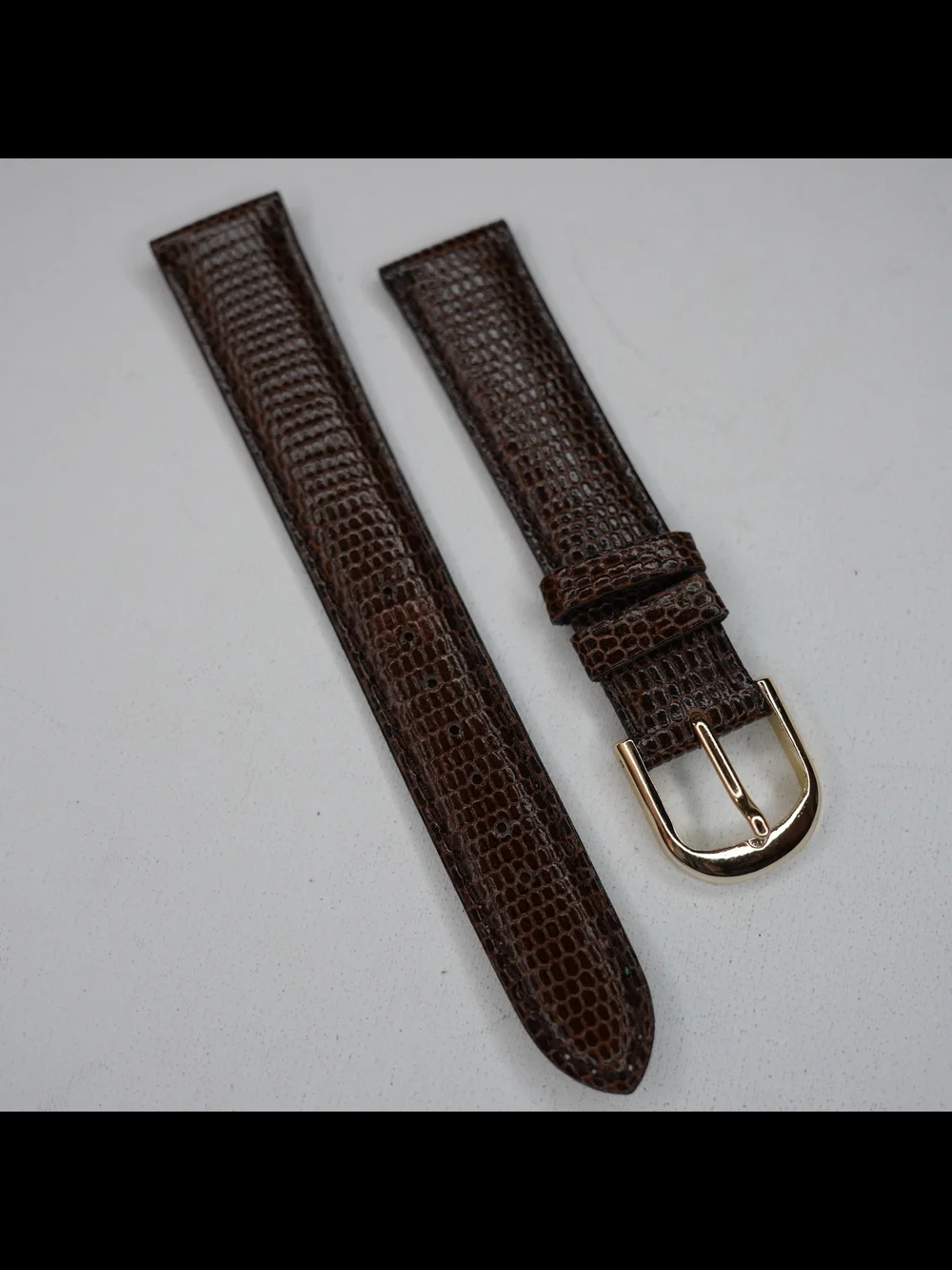 Original Seiko Japan Z CALF 18mm Brown Lizard-Embossed Leather Strap Buckle